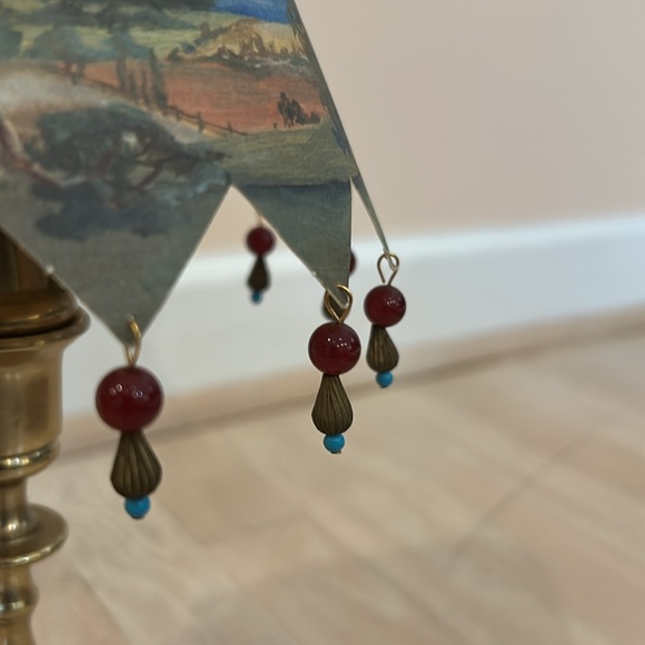 Pair MacKenzie Childs paper lamp shades - Picture 2 of 4